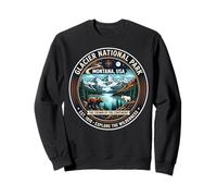 Glacier National Park Montana USA Explorar Wilderness Emblema Sudadera