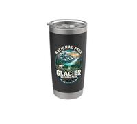Glacier National Park Montana Vintage Emblema Cabra Montana Vaso térmico de acero inoxidable de doble pared