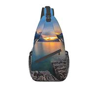 Glacier National Park Santa Claus Christmas Sling Bag, Mochila de Hombro Paquete de Cofre Causal Crossbody Daypack para Mujeres Hombres Senderismo Viajes