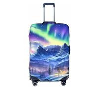 Glacier Sky Northern Lights - Funda elástica para equipaje de viaje, protector de maleta, funda de equipaje con estampado antiarañazos, Black, L