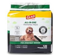 Glad for Pets Almohadillas Desechables superabsorbentes de carbón Negro para Cachorros, Entrenamiento para orinar en caseta e Interiores, Accesorios para Mascotas, 44,5 x 60 cm, 120 Unidades, Gris
