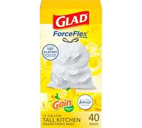 Glad Odorshield - Bolsas de basura altas con cordón para cocina, 13 galones, 40 unidades