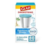 Glad OdorShield - Bolsas de basura pequeñas con cordón