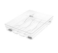 Glad Organizador de cubiertos de plástico, soporte para cubiertos de cocina para cajones de cubiertos y utensilios, transparente