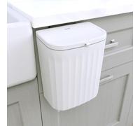 Glad Roomate - Cubo de basura para debajo del mostrador, cubo de basura que ahorra espacio para armario de cocina, baño u oficina, tapa doble para facilidad de apertura, 9 litros, color blanco