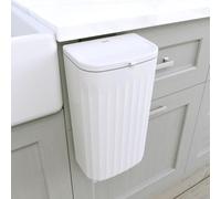 Glad Roomate - Cubo de basura para debajo del mostrador, cubo de basura que ahorra espacio para armario de cocina, baño u oficina, tapa doble para facilidad de apertura, 12 litros, color blanco