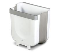 Glad Roomate - Cubo de basura plegable | Cubo de basura compacto de viaje con diseño expandible que ahorra espacio | Cesta de eliminación interior y exterior, 2 galones, color blanco