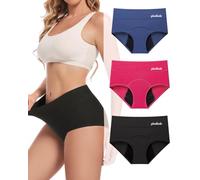 Gladbecke Bragas Menstruales de Algodón para Mujer, Talle Alto, Reutilizables y 60ML Alta Absorción sin Fugas ni Olores,Bragas Menstruales,S