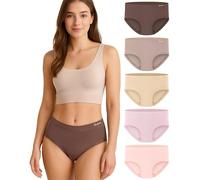 Gladbecke Pack de 5 Bragas de Bambú - Mujer - Suavidad Premium, Transpirables y Sin Etiquetas Molestas[94% Viscosa de Bambú & 6% Elastano],2XL