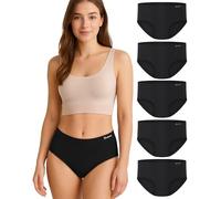 Gladbecke Pack de 5 Bragas de Bambú para Mujer - Ultra Suaves, Transpirables y Cómodas - Sin Etiquetas Irritantes[94% Viscosa de Bambú & 6% Elastano],S