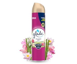 Glade - Ambientador Aerosol, eliminación de malos olores, hasta 7 horas de fragancia Relax Zen, con aceites esenciales, 1 unidad - 300ml (El embalaje puede variar)