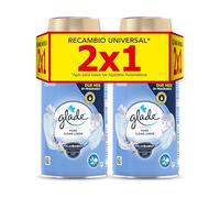 Glade Ambientador Automático Clean Linen, con Aceites Esenciales, Dura Hasta 60 Días, 2 Recambios