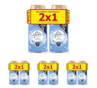Glade Ambientador Automático Clean Linen, con Aceites Esenciales, Dura Hasta 60 Días, 2 Recambios (Paquete de 4)