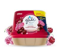 Glade Ambientador Gel de Baño Absorbeolores Luscious Cherry & Peony, Dura Hasta 45 Días, con Aceites Esenciales, 1 Gel