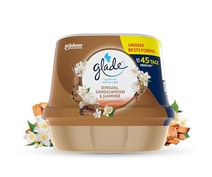 Glade Ambientador Gel de Baño Absorbeolores Sensual Sandalwood & Jasmine, Dura Hasta 45 Días, con Aceites Esenciales, 1 Gel