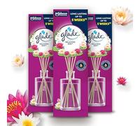 Glade Ambientador Mikado con Varillas Relaxing Zen, Dura Hasta 15 Semanas, Con Aceites Esenciales, Pack 3 Difusores 3x50ml