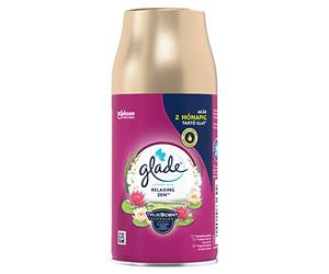 Glade - Ambientador Relaxing Zen en Aerosol, Recarga para Dosificador Automático, Fragancia con Aceites Esenciales, Unidad. Hasta 60 días de fragancia