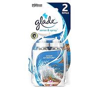 Glade Ambientador Sense & Spray, eliminador automático de olores activado por movimiento para el hogar, recarga de 18 ml, Ocean Adventure, 2 recambios