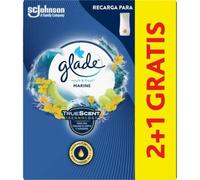 GLADE Un Toque Fragancia Marine. Elimina los malos olores, Hasta 10 veces más frescor - 3 Recambios de 10ml
