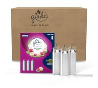 Glade Ambientador Touch & Fresh Relaxing Zen, Hasta 10 Veces Más Frescor, con Aceites Esenciales, Pack 3 Recambios