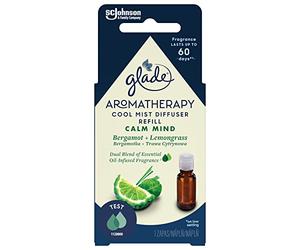 Glade Aromatherapy Cool Mist Difuser Calm Mind Stock para Difusor Eléctrico con Aroma Bergamota y Limón, 17,4 ml, Aromaterapia