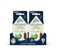 Glade Aromatherapy Recambios para Difusor de aceites esenciales, fragancia Caml Mind [Bergamot & Lemongrass] más de 60 días de duración por recambio. Pack de 2 recambios