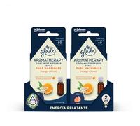 Glade Aromatherapy Recambios para Difusor de aceites esenciales, fragancia Pure Happiness [Orange & Neroli] más de 60 días de duración por recambio. Pack de 2 recambios
