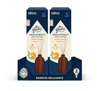 Glade Aromatherapy Varillas fragancia Pure Happiness [Orange & Neroli], Líquido con Aceites Esenciales, 16 varillas de ratán, más de 90 días de duración. Pack de 2