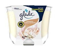 Glade Brise Romantic Vanilla Blossom - Vela aromática de larga duración en vaso de cristal (aroma de vainilla, hasta 39 horas de combustión, 1 x 224 g)