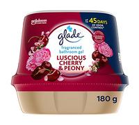 Glade Gel de baño perfumado, ambientador de baño y eliminador de olores discreto, deliciosa cereza y peonía, 180 g