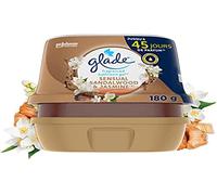 Glade Gel Premium - Ambientador infundido con aceites esenciales para inodoro y baño - Sensual Sandalwood y Jasmine - 45 días de perfume - 180 g