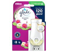 Glade Líquido eléctrico ambientador para ambientes con aceites esenciales, fragancia Relaxing Zen, 1 difusor y 1 recarga