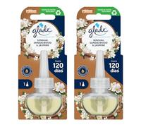 Glade Recambio Para Ambientador Eléctrico con Aceites Esenciales, Hasta 240 Días de Duración, Aroma Sensual Sandalwood & Jasmine, Pack de 2