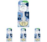 Glade Recambios para Ambientador Eléctrico Líquido con Aceites Esenciales, Hasta 120 días de Fragrancia, Aroma Frescor de Ropa, Pack de 4 Recambios