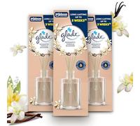 Glade Varillas, Difusor con Aceites Esenciales, Hasta 15 Semanas de Duración, Aroma Vainilla, Pack de 3 (3 x 50 ml)