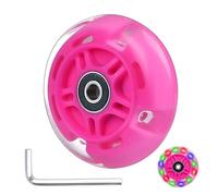 Gladeer 1 rueda trasera de 80 mm con luz LED intermitente, rueda de repuesto para scooter de 3 ruedas (rosa)