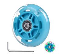 Gladeer 1 rueda trasera de 80 mm con luz LED intermitente, rueda de repuesto para scooter infantil de 3 ruedas (azul)