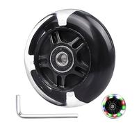 Gladeer 1 rueda trasera de 80 mm con luz LED intermitente, rueda de repuesto para scooter infantil de 3 ruedas (negro)