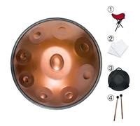 GLADFRESIT Handpan en d menor, llamativo rojo púrpura, completo con soporte, maletín, baquetas resistentes y paño libre de polvo (9-440 Hz)