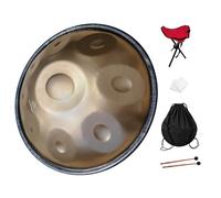 GLADFRESIT Sartén de mano, 18 pulgadas, 9 notas, 440 Hz, G menor, viene con soporte de mano, bolsa de mano, dos batidores y paño para el polvo. (9-440 Hz)