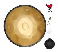 GLADFRESIT Tambor Tongue de acero de 22 pulgadas de 9 grados en D Menor 432 Hz - Gold Performer Edition con soporte ajustable, bolsa de transporte, 2 mazos y paño de polvo