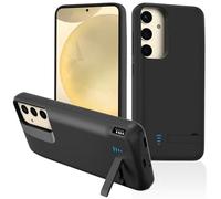 Gladgogo Funda de batería para Samsung S24/S25, 5000 mAh, ultra delgada, recargable, carga rápida, batería de respaldo plegable portátil para Samsung S24/S25 (6.2 pulgadas), color negro