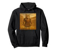 Gladiador de Gatos Épicos en la Arena Romana - Parodia Guerrero Vintage Sudadera con Capucha