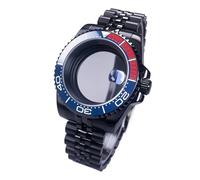 Gladiaond 1 reloj con caja negra de 40 mm y cristal zafiro, resistente al agua, 120 clics, compatible movimientos NH34, NH35 NH36, esfera 28,5(Ceramic Bezel Set 16,Solid back)