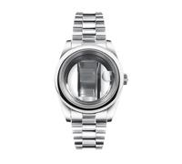 Gladiaond Caja de reloj 36 mm/40 mm compatible con movimiento NH34/35/36 ETA2824, zafiro borde redondo, resistente al agua hasta 100 m, correa pulsera presidencial(WHITE,36mm case NH35 NH36)