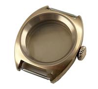 Gladiaond Caja de reloj 36 mm con cristal zafiro doble cúpula, compatible NH34, NH35, NH36, NH38, ETA2824, PT5000, corona pequeña(Rose Solid Back A,Case NH35 NH36)