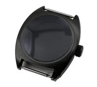 Gladiaond Caja de reloj 36 mm con cristal zafiro doble cúpula, compatible NH34, NH35, NH36, NH38, ETA2824, PT5000, corona pequeña(Black Solid Back B,Case NH35 NH36)