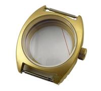 Gladiaond Caja de reloj 36 mm con cristal zafiro doble cúpula, compatible NH34, NH35, NH36, NH38, ETA2824, PT5000, corona pequeña(Gold Glass Back B,ETA2824 PT5000)