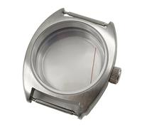 Gladiaond Caja de reloj 36 mm con cristal zafiro doble cúpula, compatible NH34, NH35, NH36, NH38, ETA2824, PT5000, corona pequeña(Silver Glass Back B,Case NH35 NH36)