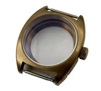 Gladiaond Caja de reloj 39 mm con cristal zafiro doble cúpula, compatible NH34, NH35, NH36, NH38, ETA2824, PT5000, corona pequeña(Brass Glass Back B,Case NH35 NH36)